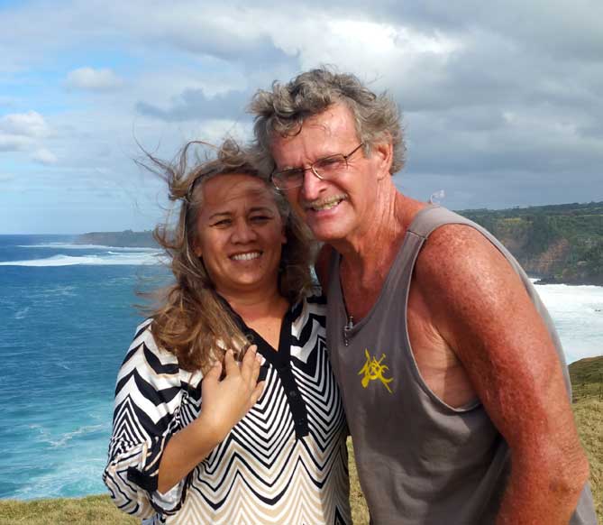 Rep Lynn DeCoite with Brian McCafferty in Peahi, Maui